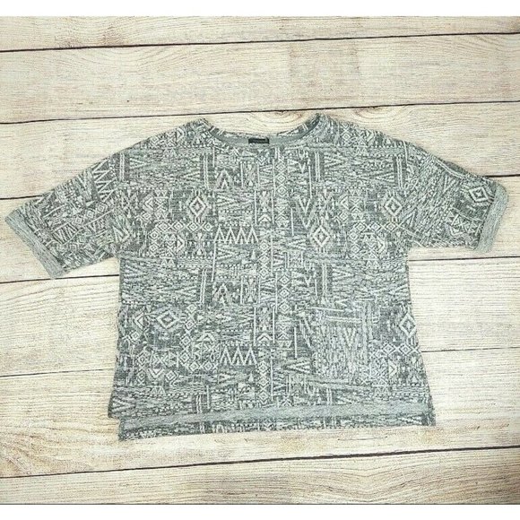 Forever 21 Women Short Sleeve Loose Shirt Tunic Blouse Top with Pockets Gray - Picture 2 of 9